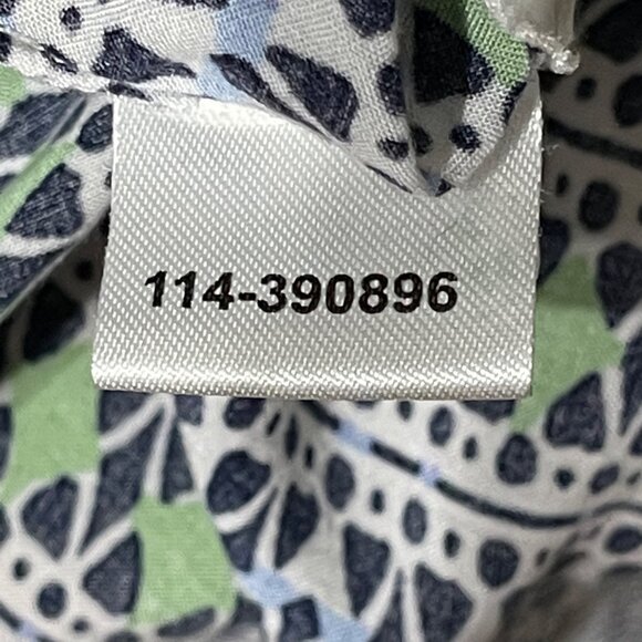 Loft Womens Size M Black & Green Geometric Long Sleeve Blouse 100% Rayon - Picture 8 of 9